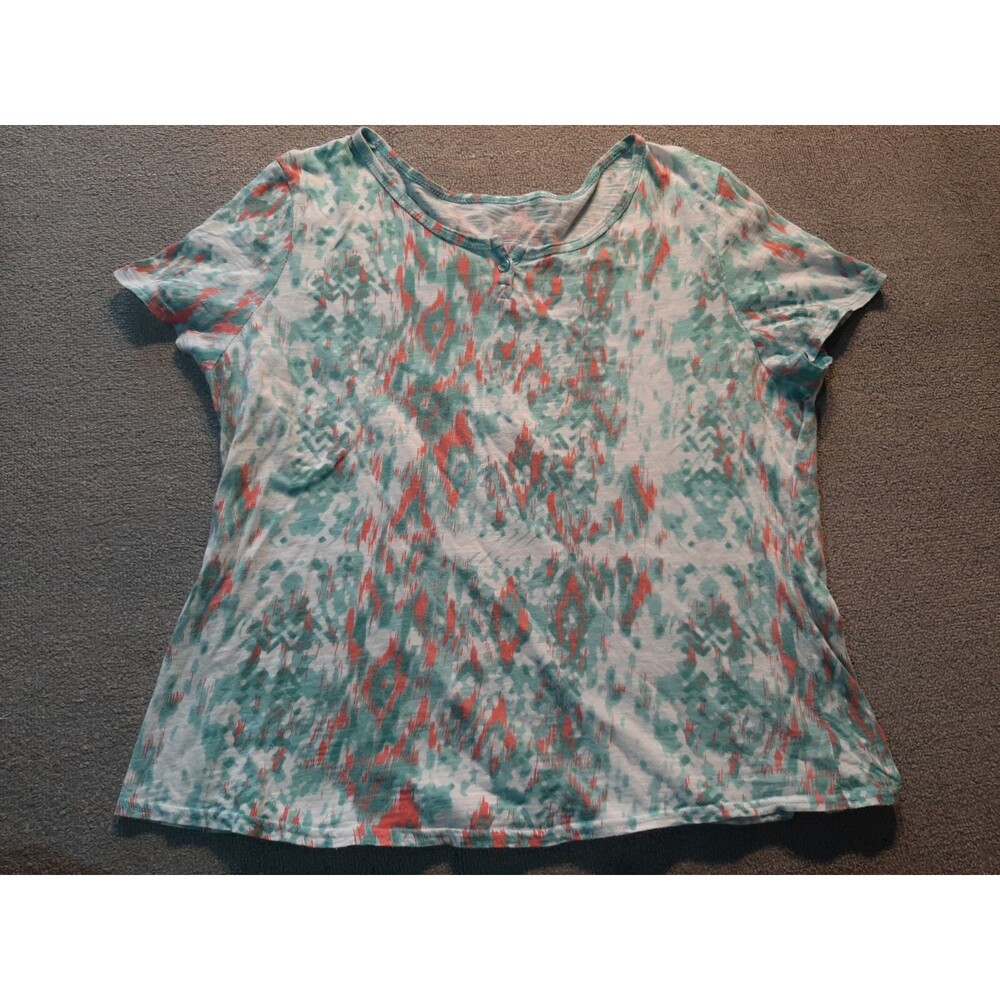 GVS Women's Short Sleeve T Shirt XL P Petite Extra Large Multi Color Top
